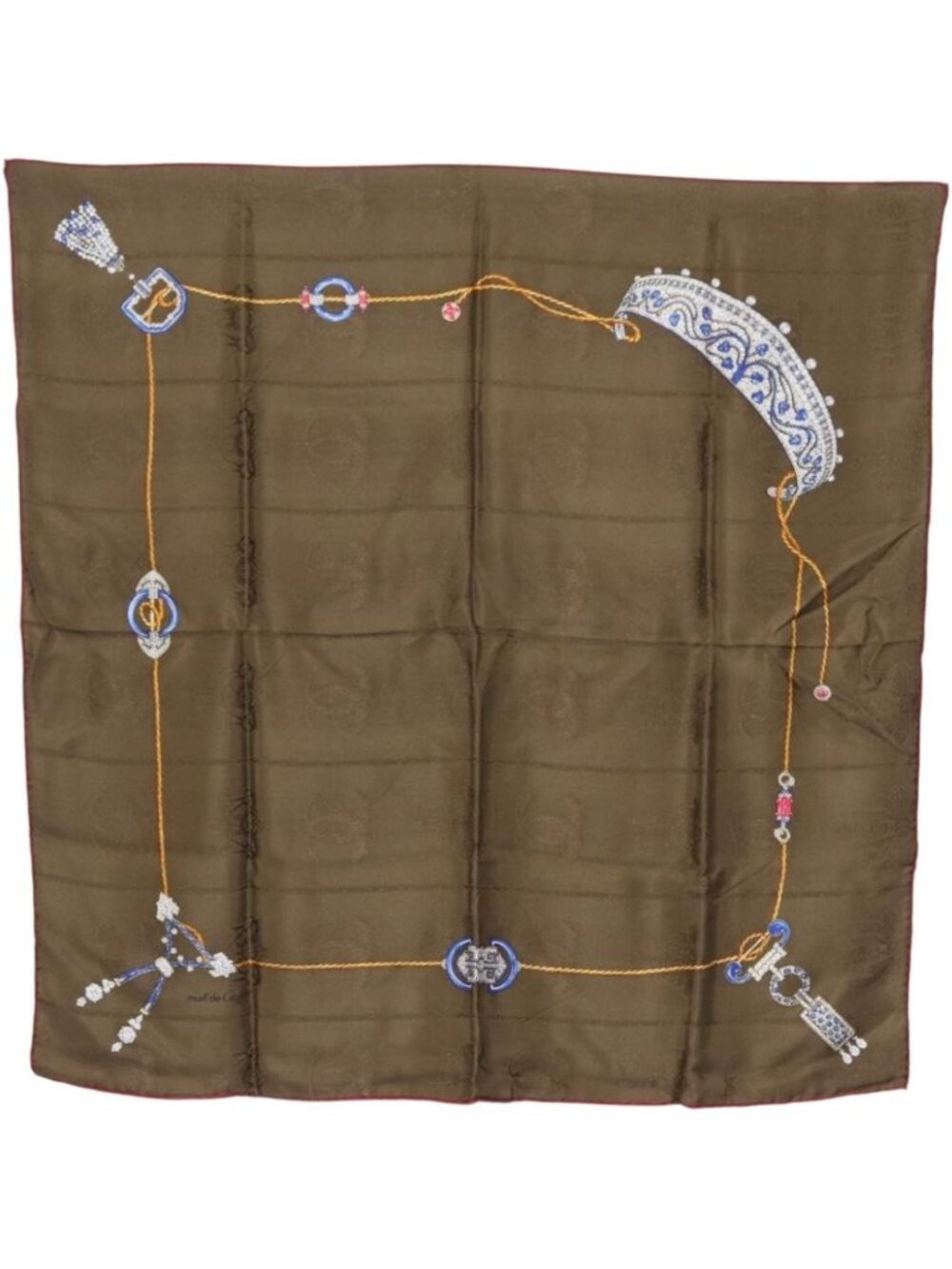 CARTIER Scarf Silk Khaki